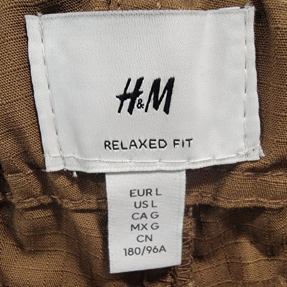 H&M Brown Relaxed Fit Pants with Drawstring Size Large Great Condition! - Picture 10 of 11